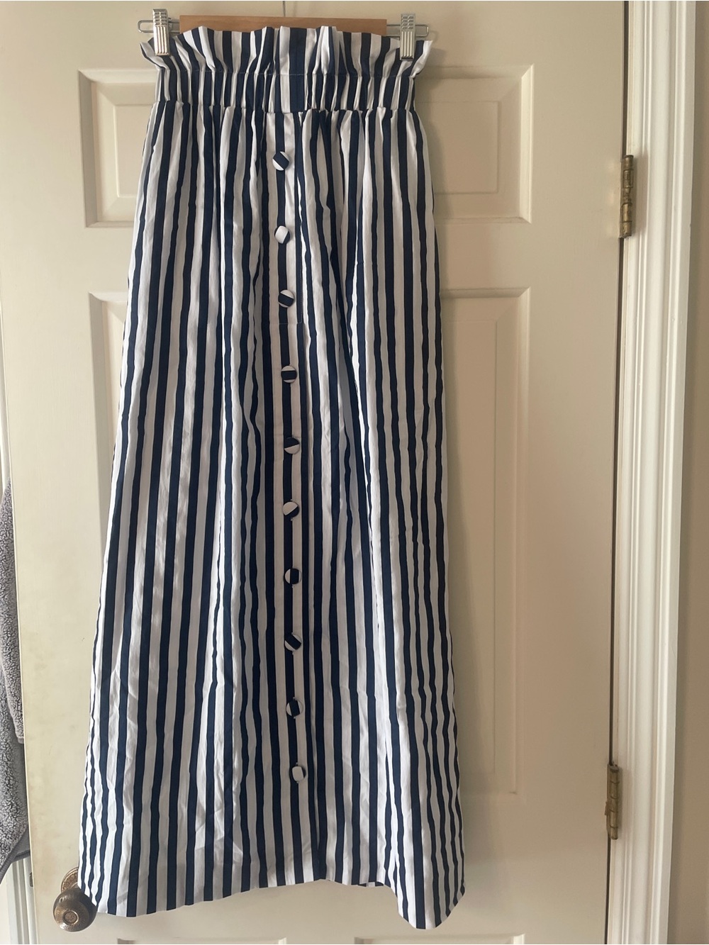 New Tuckernuck Pomander Place maxi skirt High Waisted Navy Blue White Stripe S